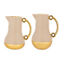 Two-piece cellar set for coffee and tea from Al Saif / Elegant design that suits all tastes / Made to maintain the heat of drinks for long hours / Ideal for daily use at home or office / Multi-color - brown/gold