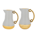 Two-piece cellar set for coffee and tea from Al Saif / Elegant design that suits all tastes / Made to maintain the heat of drinks for long hours / Ideal for daily use at home or office / Multi-color - gray/gold