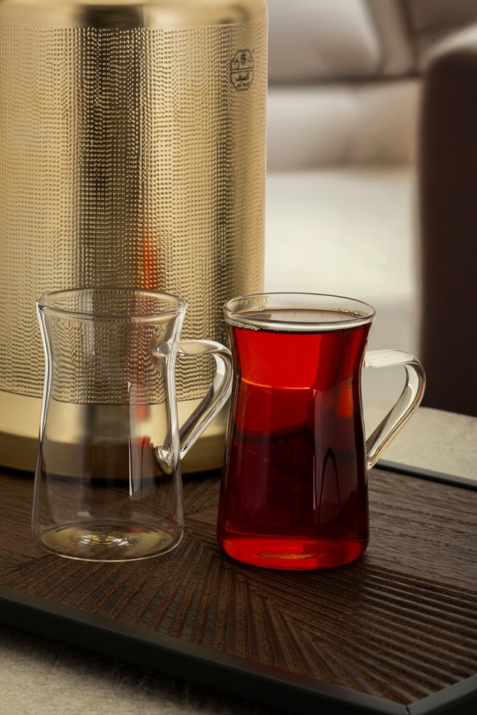 طقم كاسات شاي 4 قطع من السيف 150مل شفاف - الشكل الثاني