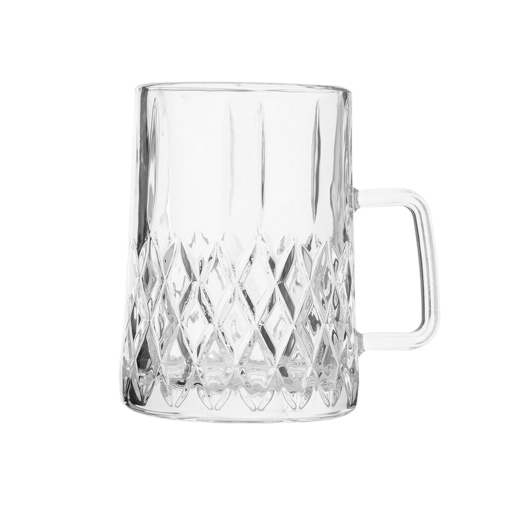 A set of 6-piece tea cups from Al Saif, 120 ml, transparent - third pattern