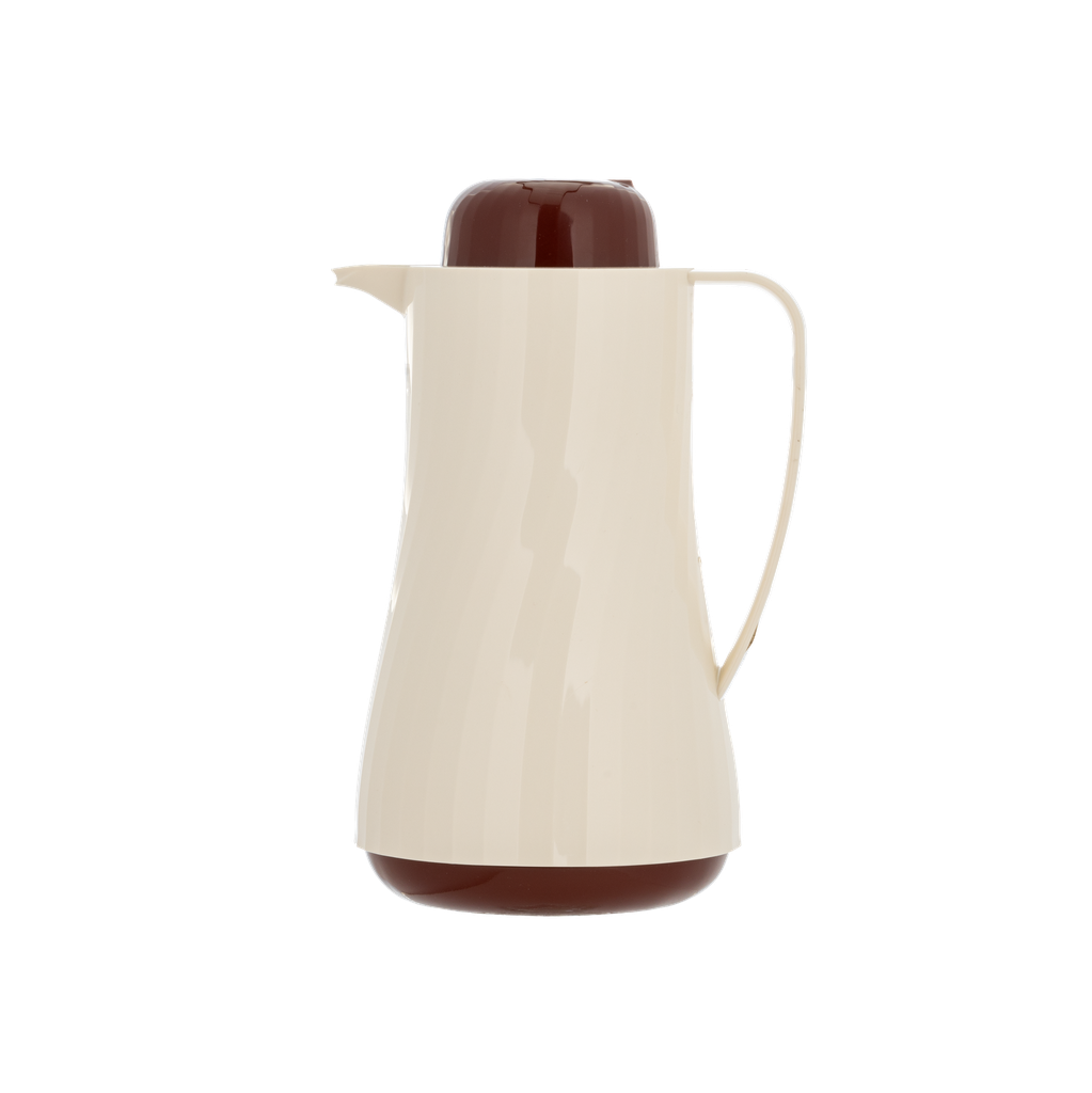 Thermos for coffee and tea from Al Saif Blue / elegant design to suit all tastes / capacity 1 liter - white/brown