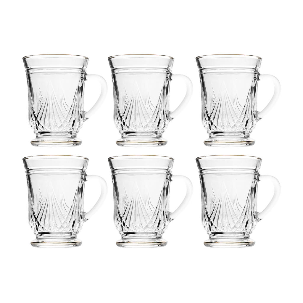 A set of 6-piece tea cups from Al Saif, transparent - third shape