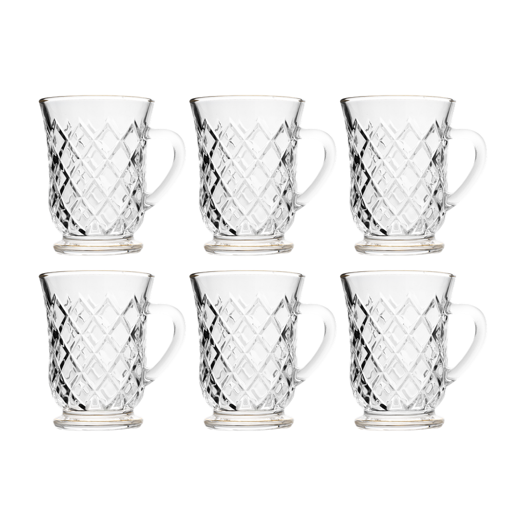 A set of 6-piece tea cups from Al Saif, transparent - second shape