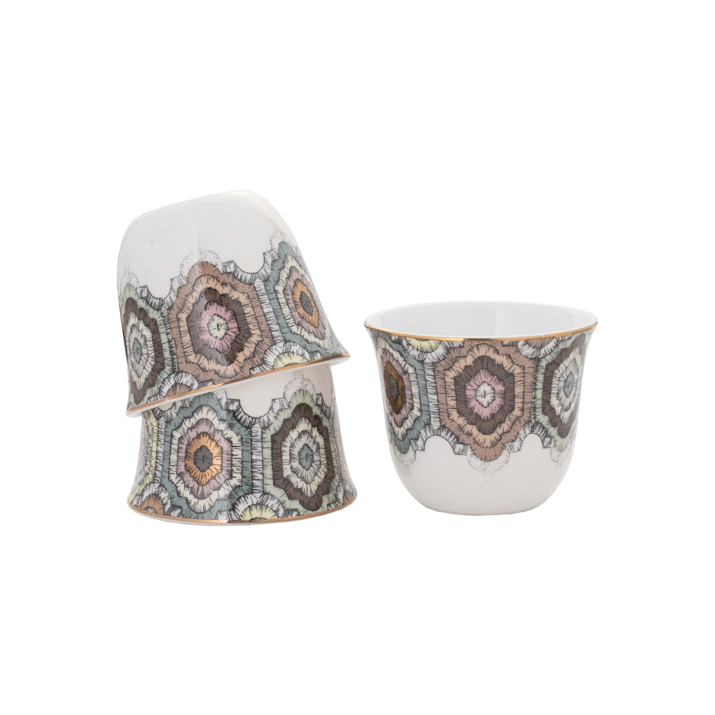 A set of coffee cups (decoration) of 12 pieces from Al Saif - first shape
