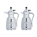 Asal set for coffee and tea, two pieces from Al Saif / Elegant design to suit all tastes / Made to maintain the heat of drinks for long hours / Ideal for daily use at home or office / Multi-color - Chrome