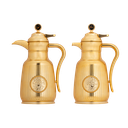 Asal set for coffee and tea, two pieces from Al Saif / Elegant design to suit all tastes / Made to maintain the heat of drinks for long hours / Ideal for daily use at home or office / Multi-colored - matte gold