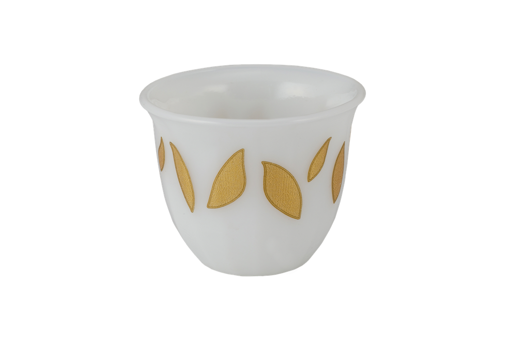 Korean coffee cup set from Al Saif, 12 pieces - medium - gold