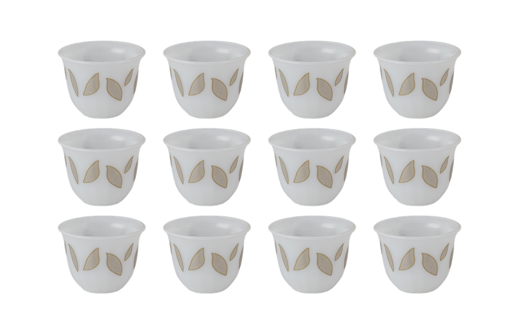 Korean coffee cup set from Al Saif, 12 pieces - medium - silver