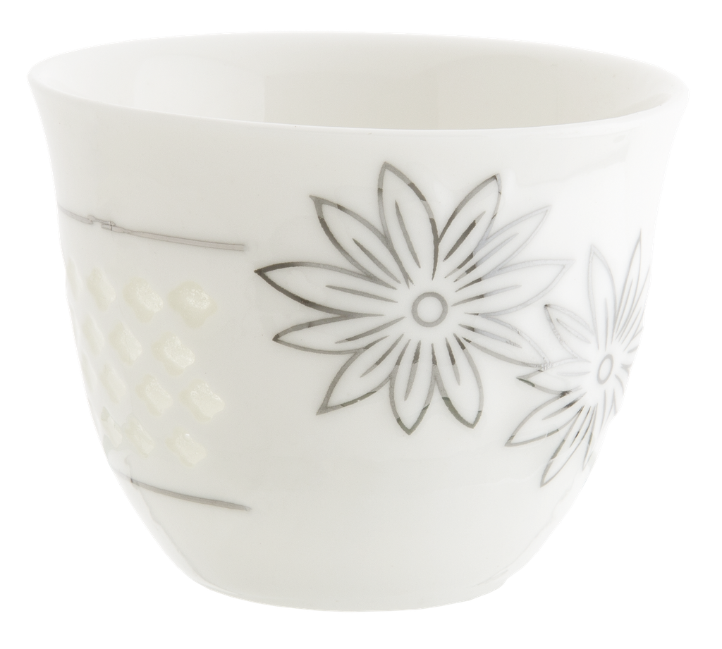 A set of coffee cups (Lilia) 12 pieces from Al Saif - silver - third shape