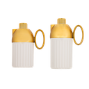 Two-piece Ronza coffee and tea set from Al Saif / Elegant design to suit all tastes / Made to maintain the heat of drinks for long hours / Ideal for daily use at home or office / Multi-color - Ivory/Gold