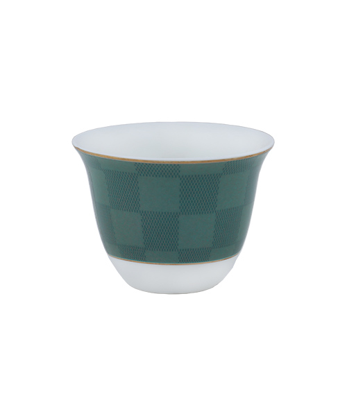 A set of heat-insulated coffee cups of 12 pieces from Al Saif - gold - fifth pattern