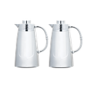 Raawaf two-piece coffee and tea set from Al Saif / Elegant design that suits all tastes / Made to maintain the heat of drinks for long hours / Ideal for daily use at home or office / Multi-color - Chrome