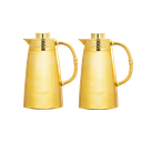 Rawaf two-piece coffee and tea set from Al Saif / Elegant design to suit all tastes / Made to maintain the heat of drinks for long hours / Ideal for daily use at home or office / Multi-colored - matte gold