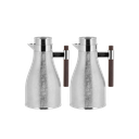 Ajwan two-piece coffee and tea set from Al Saif / Elegant design that suits all tastes / Made to maintain the heat of drinks for long hours - wooden chrome