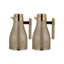 Ajwan two-piece coffee and tea set from Al Saif / Elegant design that suits all tastes / Made to maintain the heat of drinks for long hours - matte gold