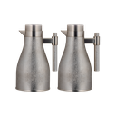 Ajwan two-piece coffee and tea set from Al Saif / Elegant design that suits all tastes / Made to maintain the heat of drinks for long hours - matte nickel
