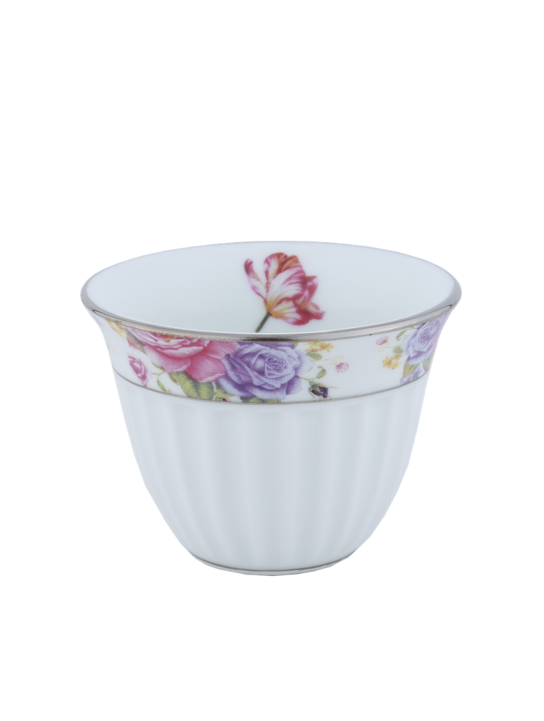 طقم فناجيل قهوة 12 قطعة من السيف - فضي - النقشة الخامسة