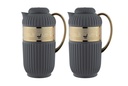 Eliana coffee and tea two-piece set from Al Saif / Elegant design that suits all tastes / Made to maintain the heat of drinks for long hours - dark gray/gold