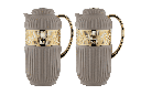 Eliana 2-piece coffee and tea set from Al Saif / Elegant design that suits all tastes / Made to maintain the heat of drinks for long hours - brown/gold