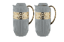 Al Saif Aliyana 2-Piece Coffee and Tea Set / Elegant design that suits all tastes / Made to maintain the heat of drinks for long hours - grey/gold