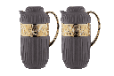 Al Saif Aliyana 2-Piece Coffee and Tea Set / Elegant design that suits all tastes / Made to maintain the heat of drinks for long hours - grey/gold