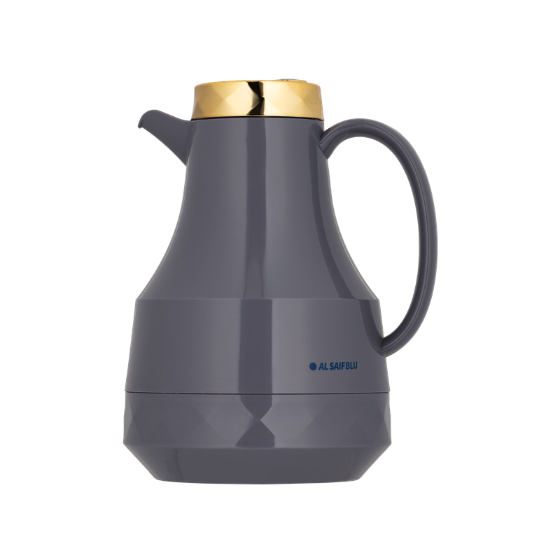 Al Saif Thermos for coffee and tea from Al Saif / Elegant design that suits all tastes / Made to maintain the heat of drinks for long hours / Ideal for daily use at home or office / Gray/gold color, capacity of 1 liter