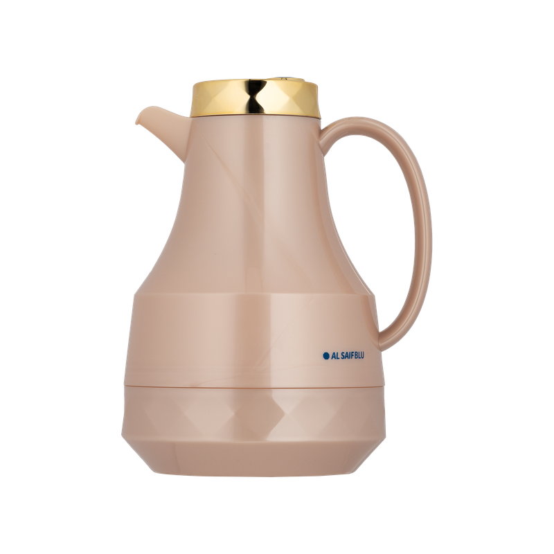 Al Saif Thermos for coffee and tea from Al Saif / Elegant design that suits all tastes / Made to maintain the heat of drinks for long hours / Ideal for daily use at home or office / Brown/gold color, capacity of 1 liter