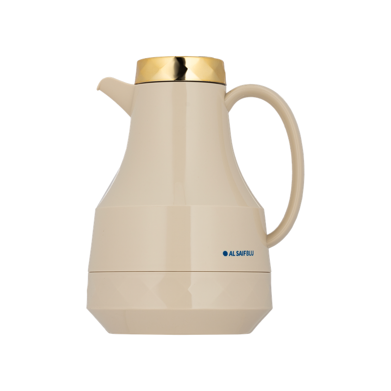 السيف ترمس قهوة وشاي من السيف / تصميم أنيق يناسب جميع الأذواق / مصنوع للحفاظ على حرارة المشروبات لساعات طويلة / مثالي للاستخدام اليومي في المنزل أو المكتب / لون بيج سعه 1 لتر