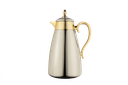 Shahad thermos for coffee and tea from Al Saif / Elegant design to suit all tastes / Made to maintain the heat of drinks for long hours - nickel/gold - 1 liter