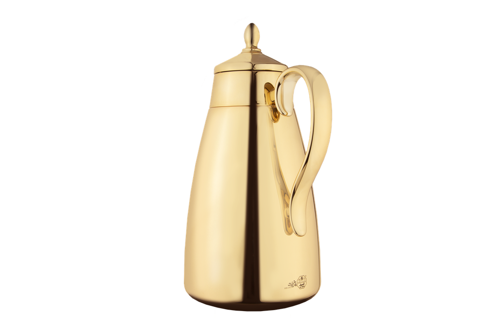 Shahad thermos for coffee and tea from Al Saif / Elegant design to suit all tastes / Made to maintain the heat of drinks for long hours - 1.3 liters - Gold