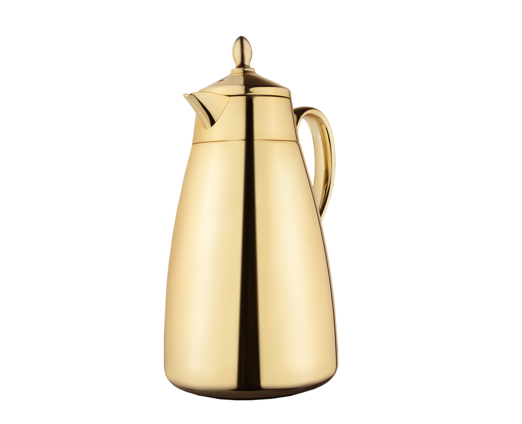 Shahd thermos for coffee and tea from Al Saif / Elegant design to suit all tastes / Made to maintain the heat of drinks for long hours - Gold - 1 liter