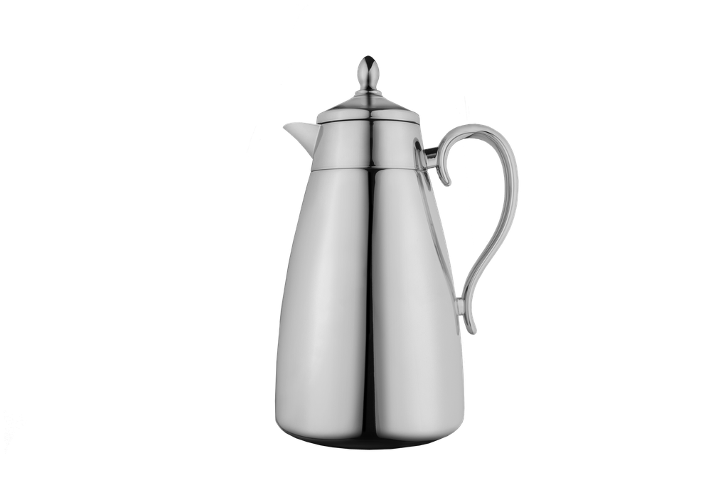 Shahd thermos for coffee and tea from Al Saif / Elegant design to suit all tastes / Made to maintain the heat of drinks for long hours - Chrome - 1 liter