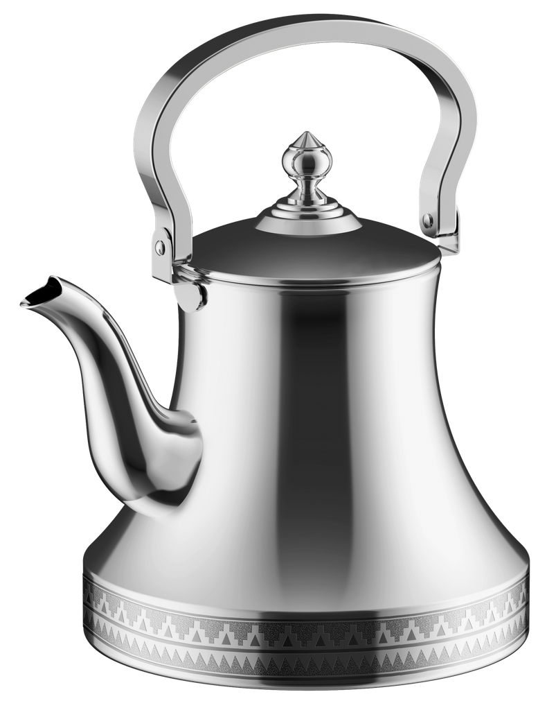 Durable and elegant teapot from Al Saif, ideal for serving tea of ​​all kinds, chrome color, multiple sizes - 2 liters