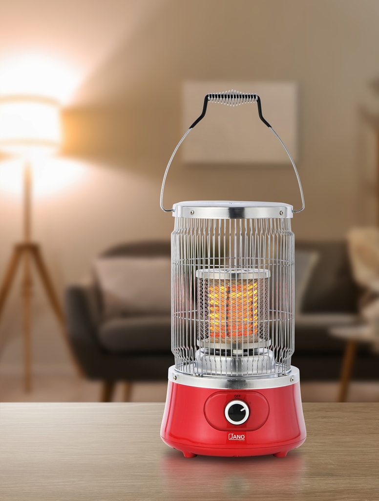 دفاية سيراميك بقدرة 2000 واط، بلون أحمر، مناسبة لتدفئة الغرف بسرعة وفعالية.