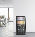 JANO Beverage Refrigerator, 90L Single Glass Door, Black, 3.1 Cubic Feet, Practical Transparent Design
