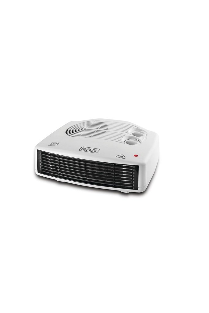 Black & Decker Horizontal Fan Heater, 2400 Watts, White and Gray Color, Powerful and Reliable Heating