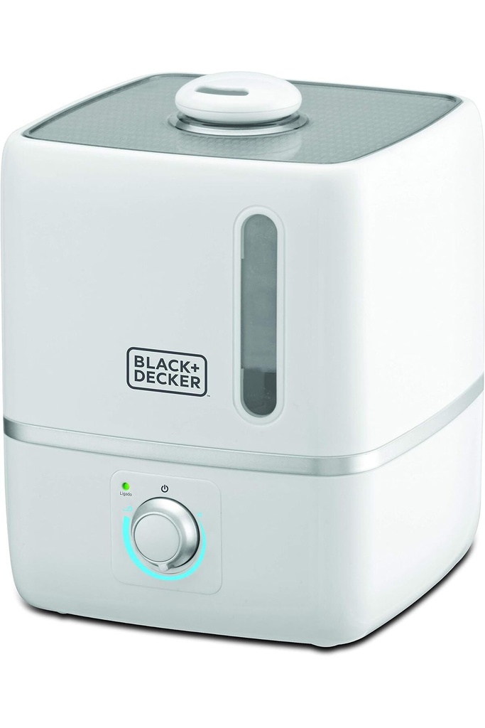 Black & Decker air humidifier, 25 watts, 3 liters capacity, white and gray color, complete humidification for small spaces