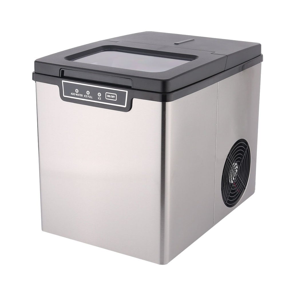 Al Saif electric ice maker with viewing window, 1.8 liter capacity, 105 watts, black color, practical and efficient for producing ice at home.