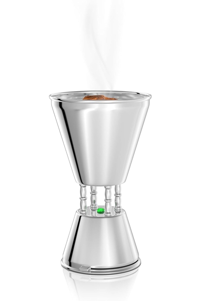 Stainless steel electric incense burner with 30-minute timer, 180W power, practical and elegant design for home use