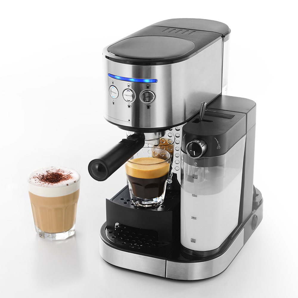 Al Saif Espresso Coffee Maker / Espresso, Cappuccino, Latte with Milk, Coffee Capsule Machine with Milk Foam Function / 1.2L capacity, 1470W power / Color: Black