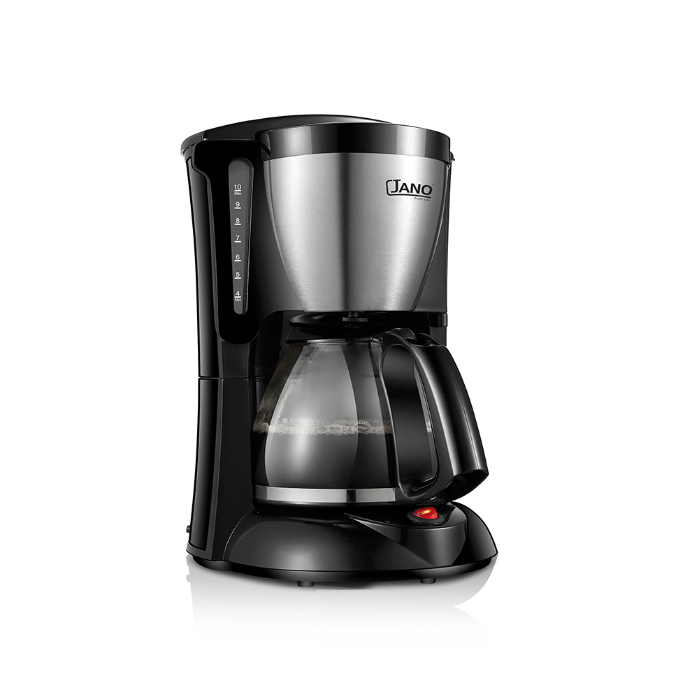 صانعة قهوة كهربائية بالتقطير من جانو / تكفي 10-12 كوب / السعة 1.25 لتر / القدرة 1000 واط / اللون: أسود