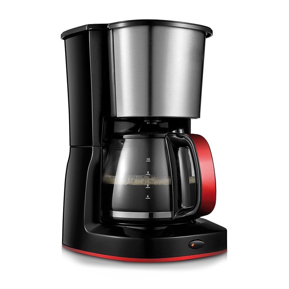 Electric coffee maker from Al Saif / enough for 10-12 cups / capacity 1.25 liters, power 1000 watts / color: black/red