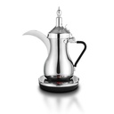 Al Saif Electric Arabic Coffee Pot / Stainless steel body with surface polishing, LED display, 12 minutes coffee preparation, Automatic keep warm function / Capacity 600ml, Power 900W / Color: Silver