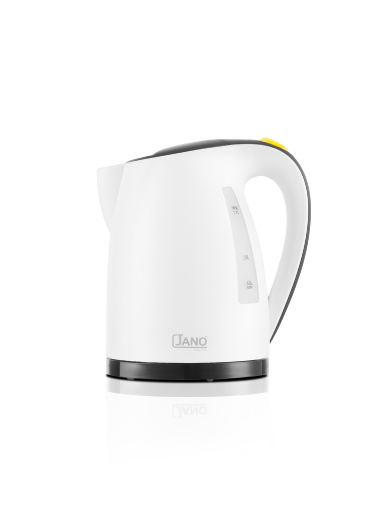 غلاية كهربائية لاسلكية من جانو / السعة 1.7 لتر / 2200 واط - أبيض/اسود