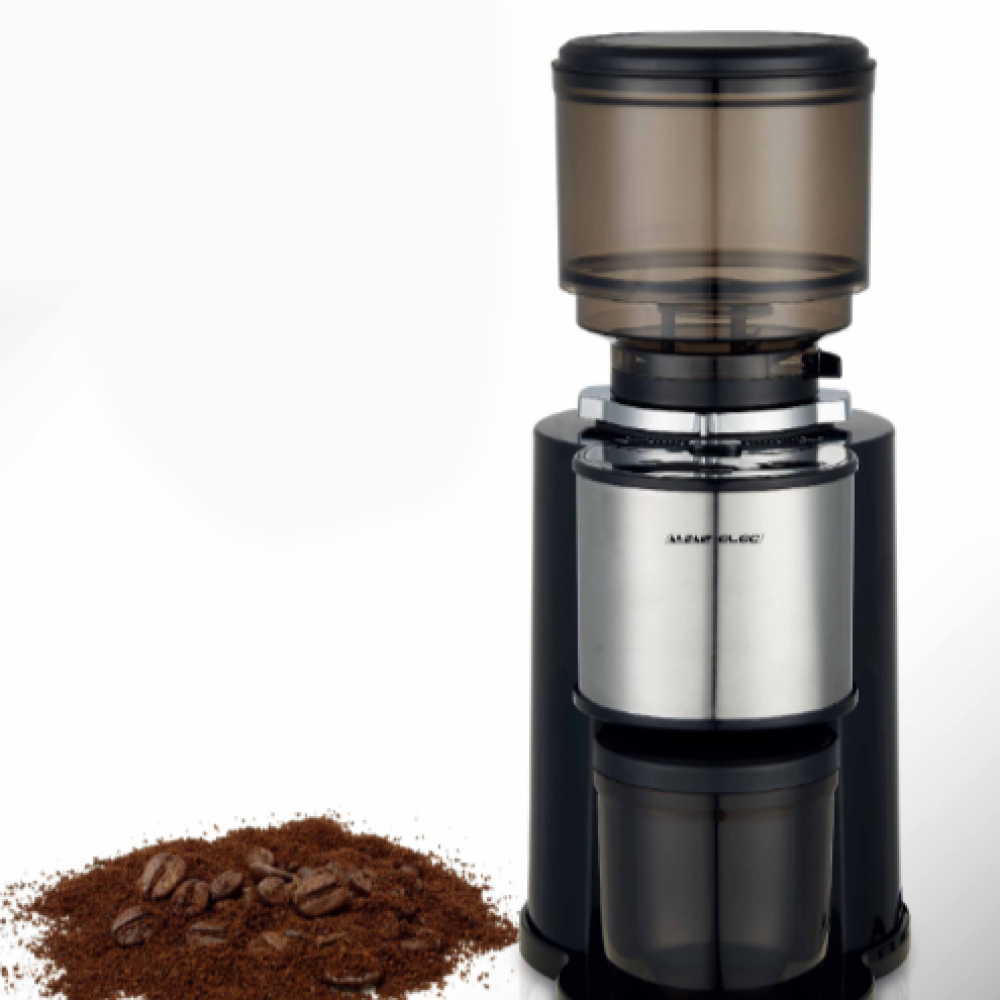 Al Saif Electric Coffee Grinder / for grinding coffee, cardamom, nuts, spices, digital control panel, built-in timer with quantity scale / capacity 350 grams, power 300 watts / color: black/silver