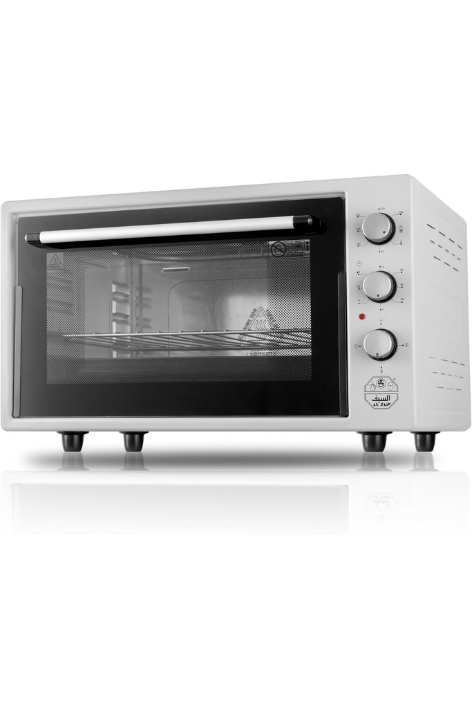 Turkish sword oven, capacity 50 liters, 1500 watts, matte gray color, equipped with three control switches