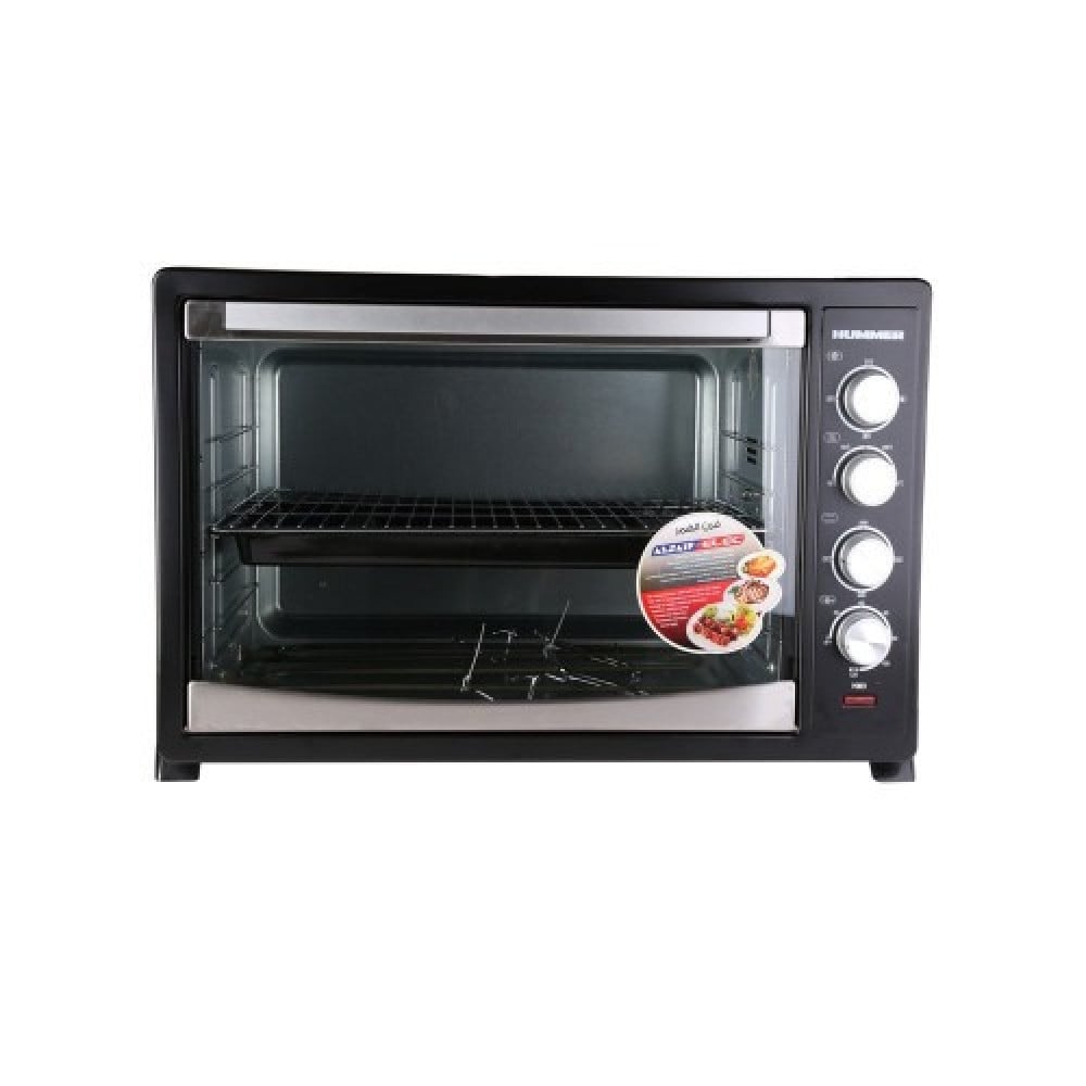 Electric oven from Al Saif / timer + stainless steel heating elements + thermostat + function switch + indicator lamp / with grill skewer / capacity 80 liters / 2400 watts / color: black/stainless steel