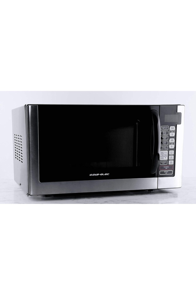 Jano Digital Microwave / Grill Function + Auto Cook + Defrost / Arabic-English Control / 5 Power Levels / 99 Minute Timer with Bell / 38 Liters Capacity / 1000 Watts / Color: Black