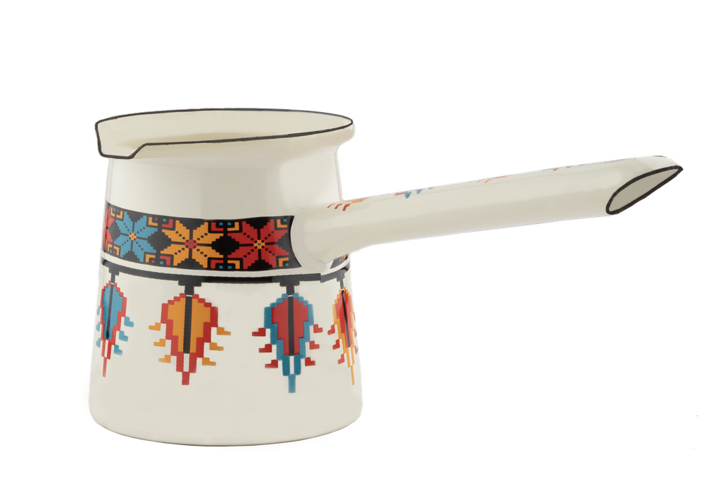 Two-color Ghadhar pot from Al Saif designed to prepare Arabic coffee in an authentic way - 300 ml