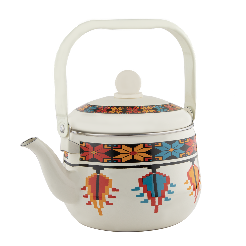 إبريق غضار لونين من السيف متين وأنيق، مثالي لتقديم الشاي وانواعه - 1.5 لتر